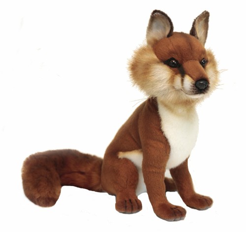 Hansa siting fox cub plush - fox,