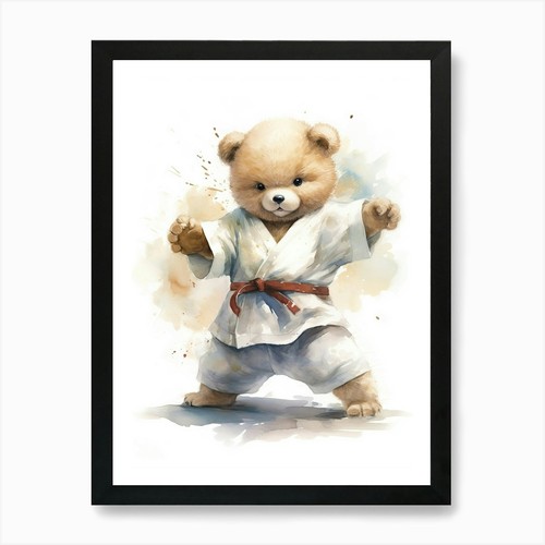 Karate teddy bear painting - teddy,