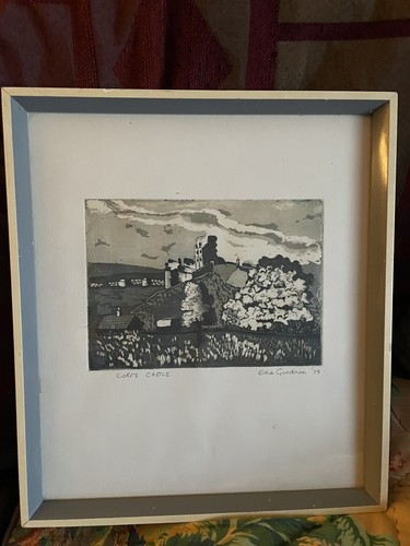 Corfe castle 1979 woodcut - 1979,