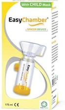 Spacer Device with Child Mask, for use with metered dose Inhaler, EasyChamber