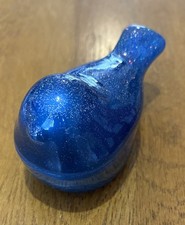 Handmade Resin Blue Sparkle Bird Trinket Dish with Lid Home Decor Gift Christmas