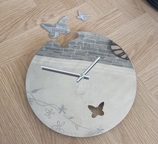Mirrored butterfly cut out wall clock