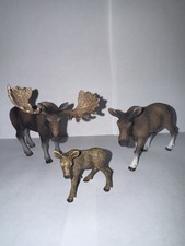 Family of Moose Schleich Retired Rare Wildlife Animal Figure
