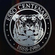 Esso Tiger Tankard Beer Pint Glass Vintage Pub Commemorative Bar Ale Collectable