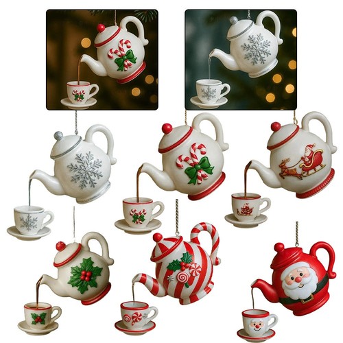 Colorful christmas teapot - colorful,