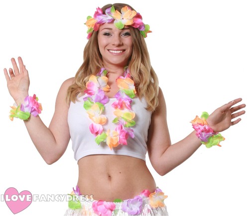 Piece hawaiian lei set - hawaiian,