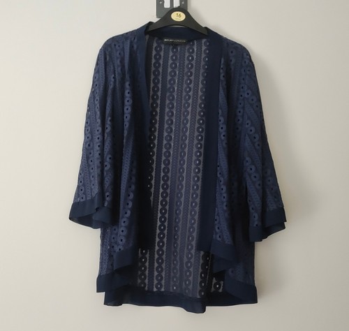 Navy blue lace cardigan - -, 3/4