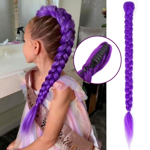 Rumi hair long purple braid - purple,