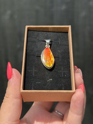 Rare ammolite s925 pendant - ammolite,