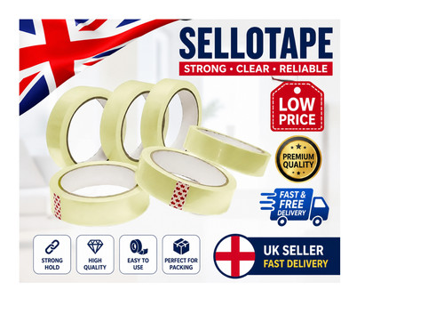 Clear sellotape tape - sellotape, rolls