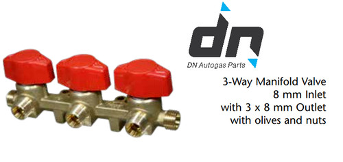 Way gas manifold shut off - shut,