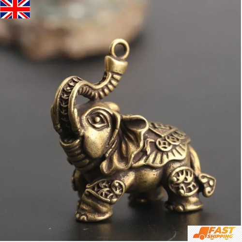 Brass elephant keychain - elephant,