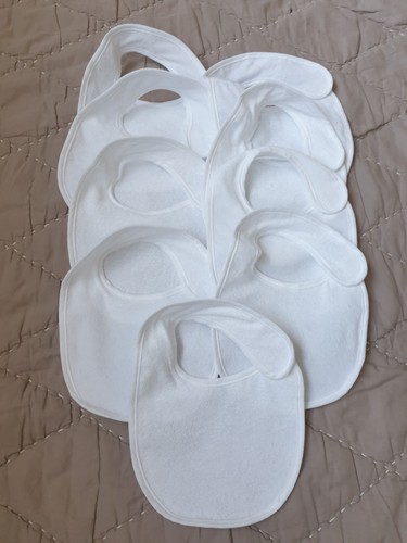 White baby bibs with - , plastic