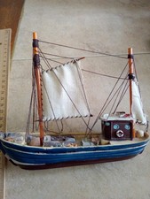 Boat / ship model, possible  made of a metal frame with wooden decking