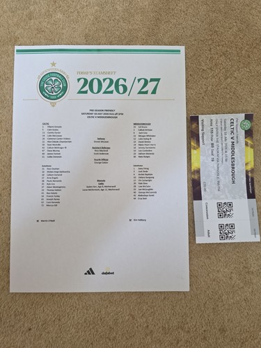 Celtic vs middlesbrough - vs,