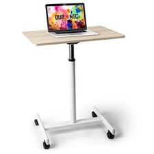 Duronic Sit-Stand Desk WPS67 | Brown/White Ergonomic Desk | Multi-Use Video Proj