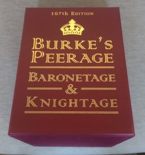 Burkes Peerage Baronetage & Knightage 107th Edition 3-Volume Set in Slip Case