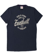 FRED MELLO Mens Graphic T-Shirt Top Large Navy Blue Cotton PY07