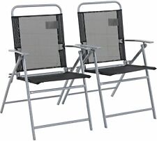 Havnyt Pacific Garden Folding Chairs Mesh Steel Frame Weatherproof Set of 2