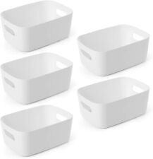Plastic Storage Baskets 5 Pack | Compact Storage Containers | Small Storage Box