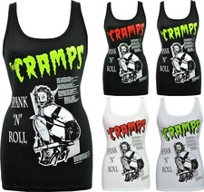 The Cramps Womens PSYCHOBILLY Tank Top Spank & Roll Bondage Pin-up Garage Punk