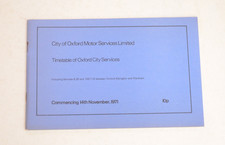 Bus Coach Timetable City of Oxford Motor Svcs. 14th November 1971