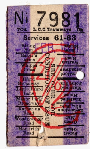 Tram ticket london - ticket:,