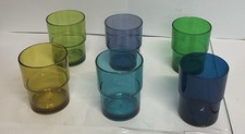 Plastic X 6 Assortment Of Coloured Glasses.