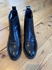 Ladies Black Dune Brogue Boots