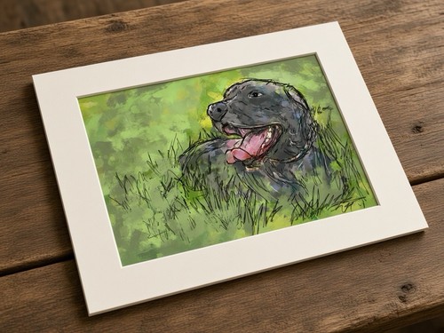 Pet dog black labrador - black, mounted