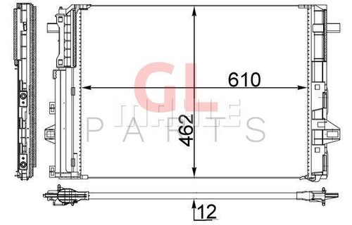 Air condenser radiator for - air,