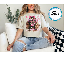 Women's Beautiful Cocker Spaniel Dog Valentines Day Shirt Dog Graphic Tee