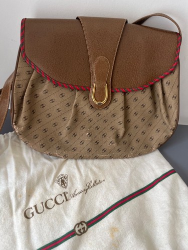 Vintage brown gucci shoulder - brown,