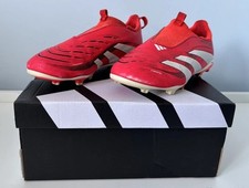 Adidas Predator League Kids Laceless Firm Ground Football Boots Size UK 11K Red