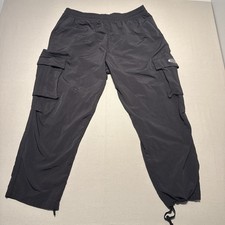 Adidas Cargo Trousers Mens XL Black Nylon Adjustable Cuffs Joggers Trefoil