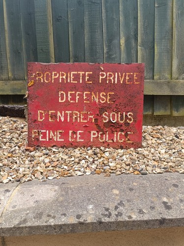 French enamel sign propriete - french,
