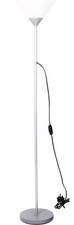 | Modern Silver Uplighter Floor Lamp with a White Shade | Floor Lamps & Torchier