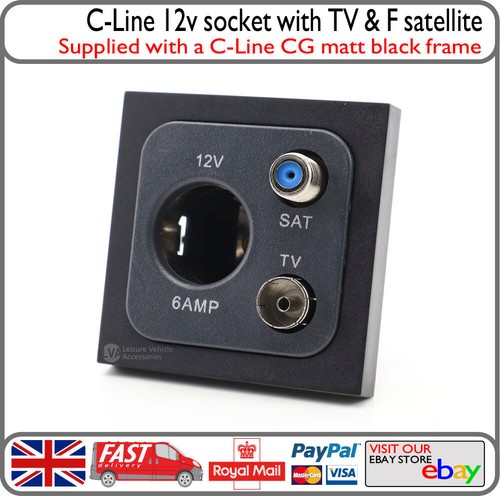 Black line frame 12v socket - c-line,