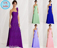 One shoulder Chiffon Evening Wedding Bridesmaid Prom Party Dress size 6-22 JS35