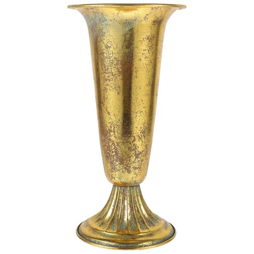 Golden metal urn vase - golden, retro