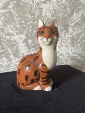 Quail Pottery Ginger Cat “George” Sitting Position Height 6 Inches VGC