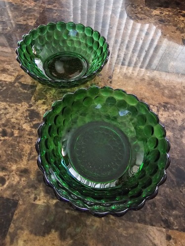 Vintage bubble green glass - vintage,