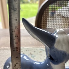 Szeiler Studio Pottery Hand Painted Blue Donkey 5.5x7.5in great for Xmas Navity