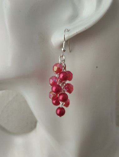 Drop dangle earrings red - earrings,