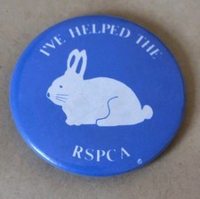 I'VE HELPED THE RSPCA Vintage Pin Badge Animal Welfare Collectable c1980s 38mm