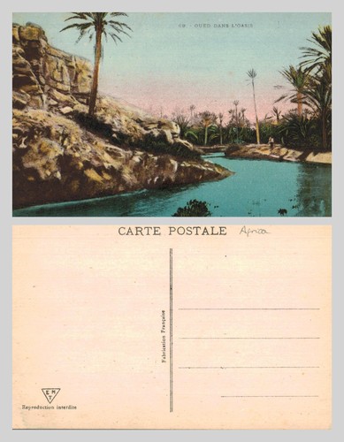 Vintage postcard oued dans - vintage,