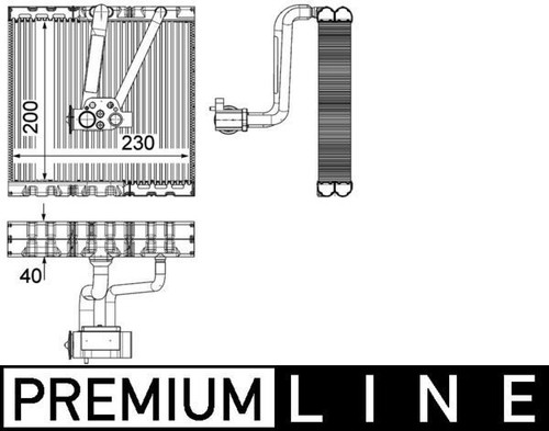 Mahle ae93000p evaporator - ae93000p,