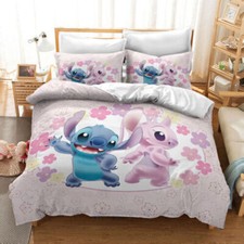 Childre holiday Gifts Bedding Quilt Cover Lilo Stitch Duvet Cover Set Single LS