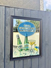 LARGE ORIGINAL VINTAGE COOL SPARKLING BABYCHAM DRY PERRY DEER PUB PICTURE MIRROR