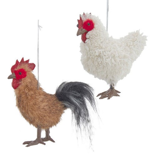 Rooster and hen - rooster, ornaments